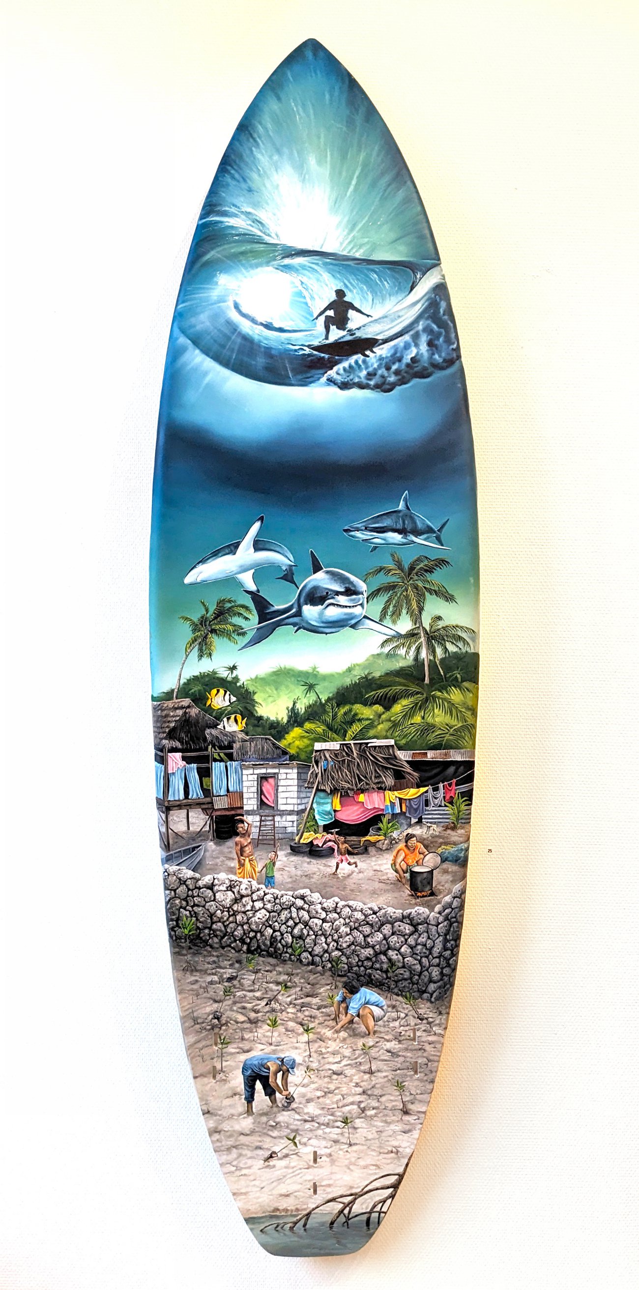 Marlou Jaspers Art Painted Surfboard Kiribati